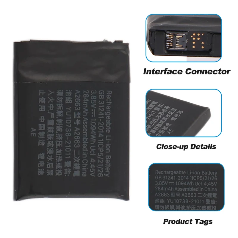 A2663 Battery For Apple Watch Series 7 41mm 284mAh