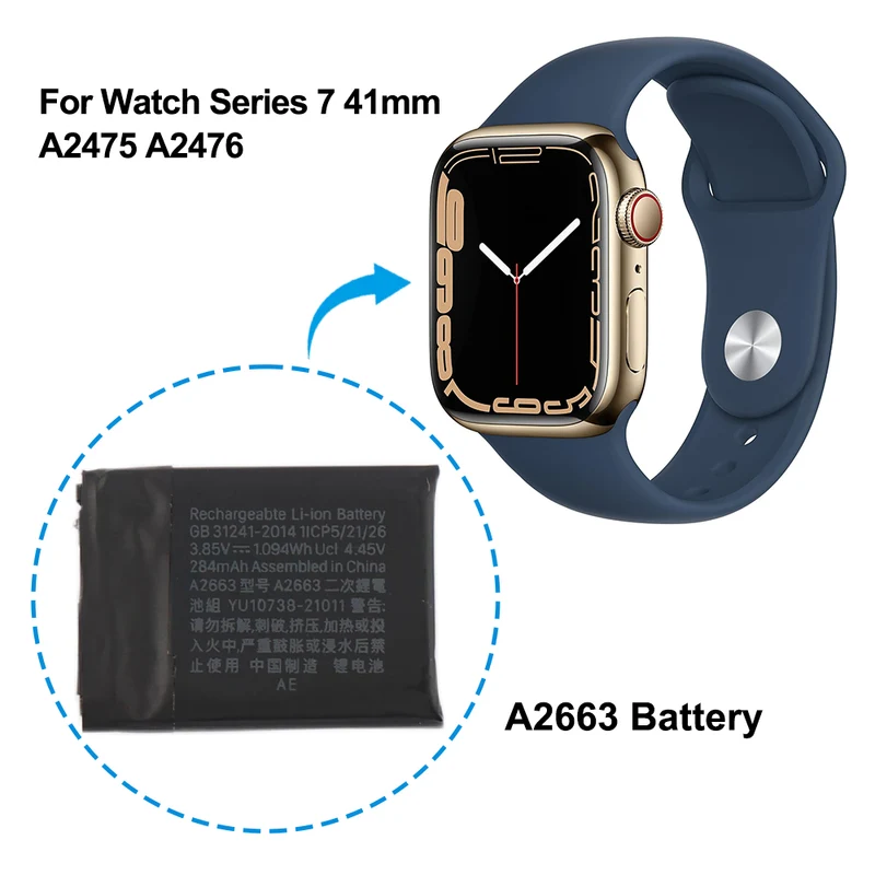 A2663 Battery For Apple Watch Series 7 41mm 284mAh
