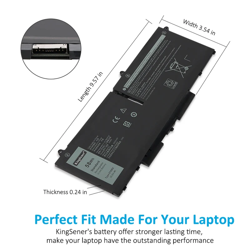 07KRV Laptop Battery For Dell Latitude 5430 5530 5330 7530 7430 7330 Precision 3570 P104F005 P104F006 P137G004 P137G005 | KingSener