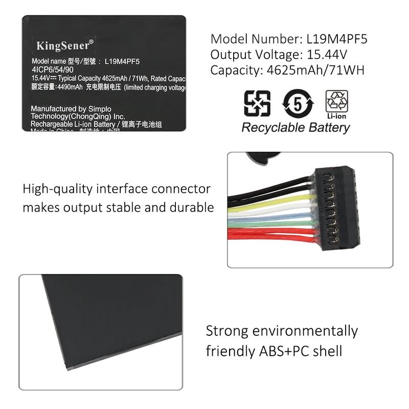 L19M4PF5 Laptop Battery For Lenovo Ideapad Yoga Slim 7-15IIL05 7-15ITL05 Series SB10W65293 | KingSener