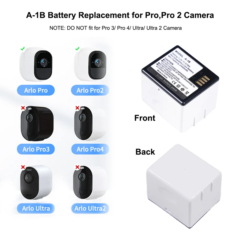 A-1B camera battery for Arlo Pro Arlo Pro2