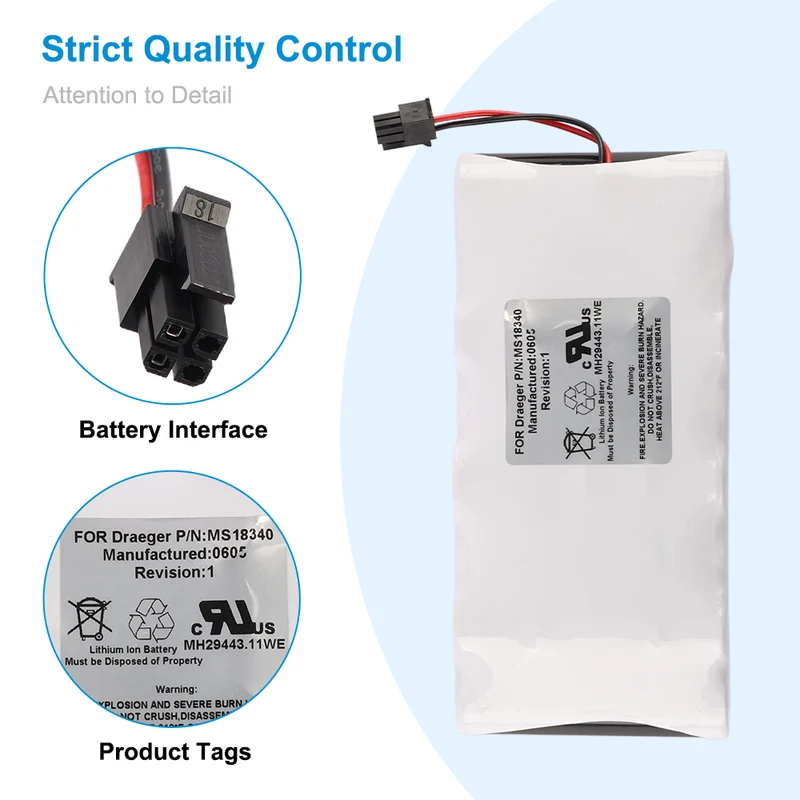 MS14490 MS18340 Battery for Draeger Infinity Delta Delta XL Gamma XL XL Vis