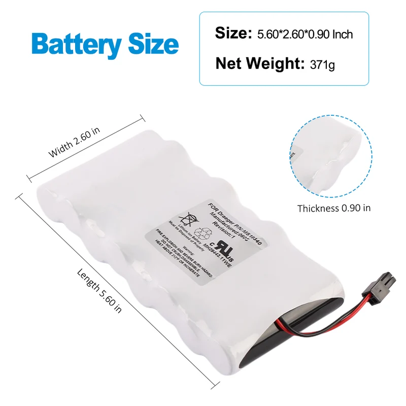 MS14490 MS18340 Battery for Draeger Infinity Delta Delta XL Gamma XL XL Vis