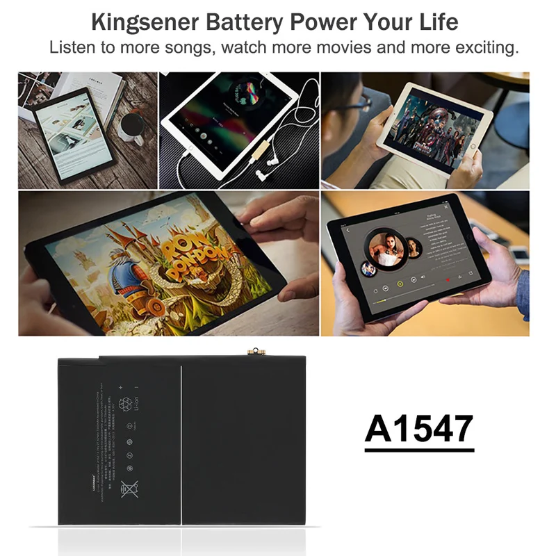 A1547 Tablet Battery For iPad Air 2 A1566 A1567 A1547 3.76V 27.62WH/7340mAh | LUSONBAY