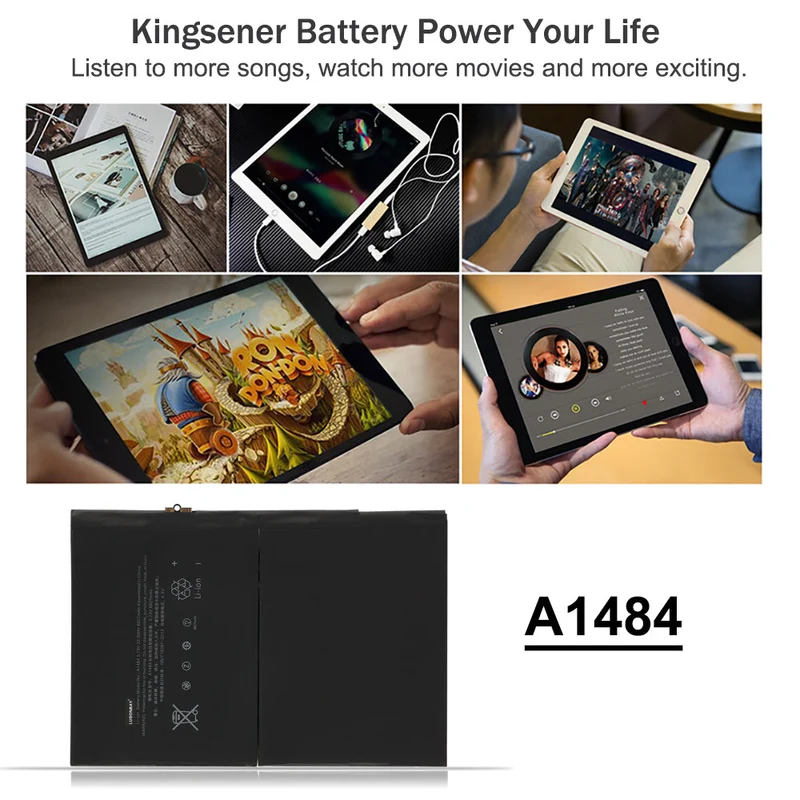 A1484 Tablet Battery for iPad Air 1 iPad 5 6 7 8 9 A1474 A1475 A1476 A1822 A1823 A1893 A1954 A2197 A2198 A2200 | LUSONBAY