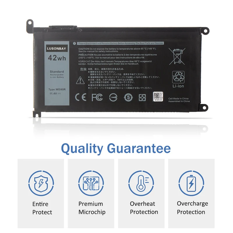 WDXOR WDX0R Laptop battery for DELL Inspiron 15-5538 5565 5567 5568 5578 5584 7560 7570 7579 7569 | LUSONBAY