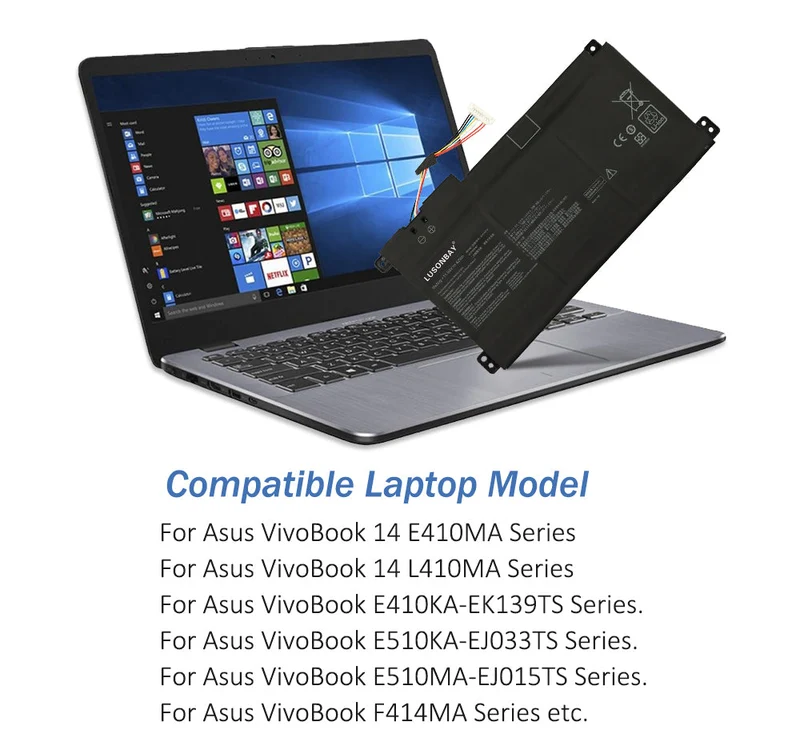 B31N1912 C31N1912 Laptop Battery For ASUS VivoBook 14 E410MA L410MA E410KA E510MA E510KA F414MA E410MA-EK026TS EK018TS LUSONBAY