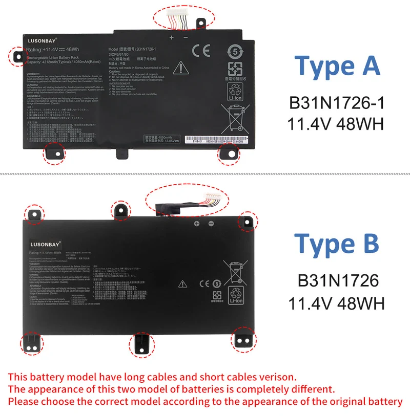 B31N1726 Laptop Battery For ASUS TUF Gaming FX80 FX86 FX504 FX504G FX504GM FX505 FX505G FX505DT FX505GE A15 FA506 | CA Stock