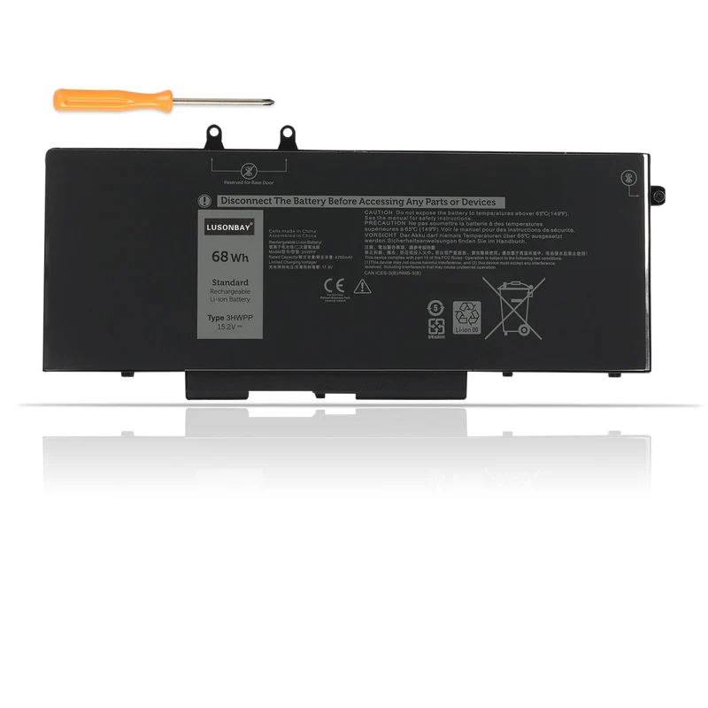 3HWPP Laptop Battery For Dell Latitude 5401 5501 5411 5410 5511 Precision 3541 3551 3550 P80F003 P80F004 15.2V 68Wh | LUSONBAY US Stock
