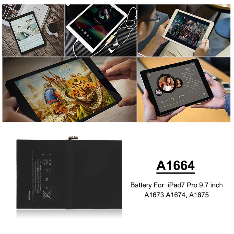 A1664 Tablet Battery For Apple iPad 7 Pro 9.7 inch A1673 A1674 A1675 LUSONBAY UK SHIP