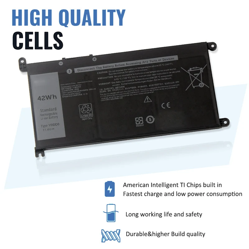 YRDD6 Laptop Battery for Dell Inspiron 5482 5480 5481 5485 5491 5591 5593 3583 3310 2-in-1 3493 3582 3593 | LUSONBAY