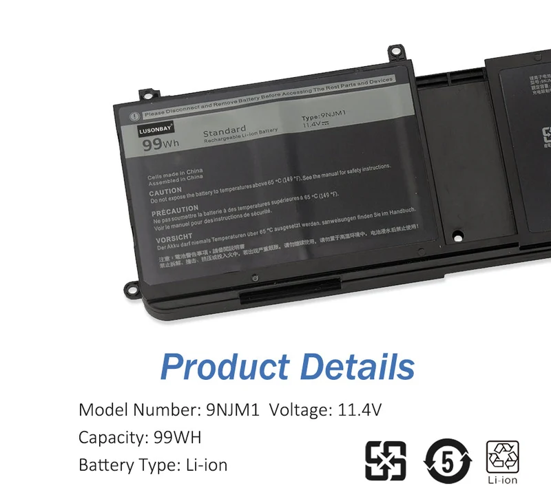 9NJM1 01D82 44T2R HF250 MG2YH Laptop Battery for Dell 15 R3 R4 17 R4 R5 ALW17C-D1738 D1748 D1758 D1848 LUSONBAY UK SHIP
