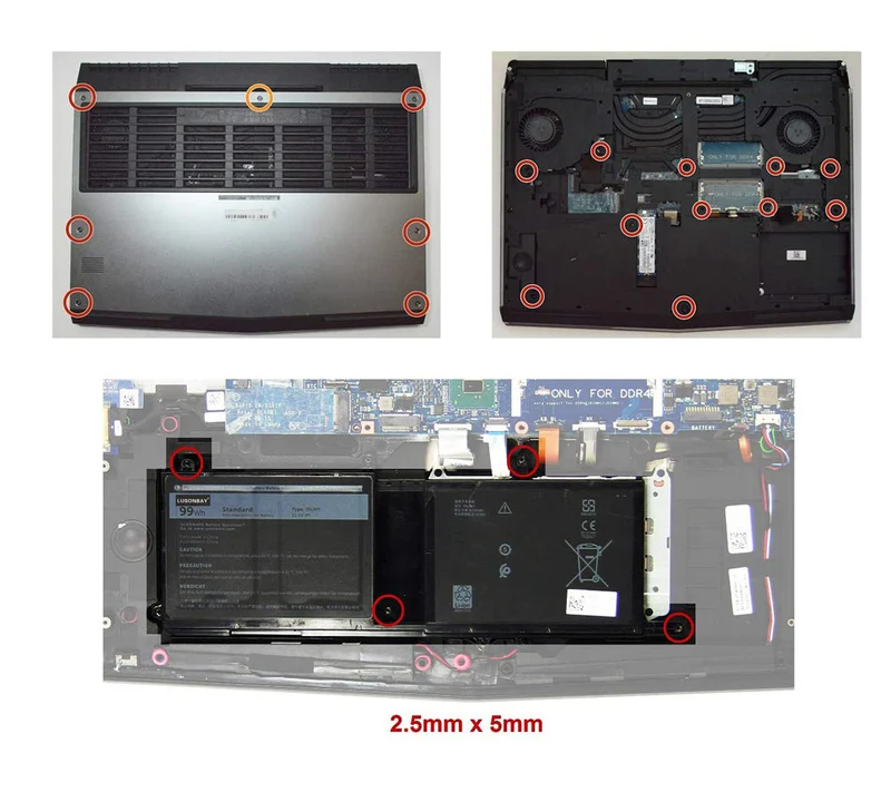 9NJM1 01D82 44T2R HF250 MG2YH Laptop Battery for Dell 15 R3 R4 17 R4 R5 ALW17C-D1738 D1748 D1758 D1848 LUSONBAY UK SHIP