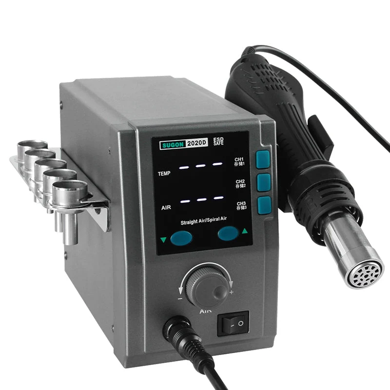 2020D Hot Air Gun Desoldering Station Digital Display Constant Temperature Hot Air Gun Soldering Gun for Mobile Phone Repair