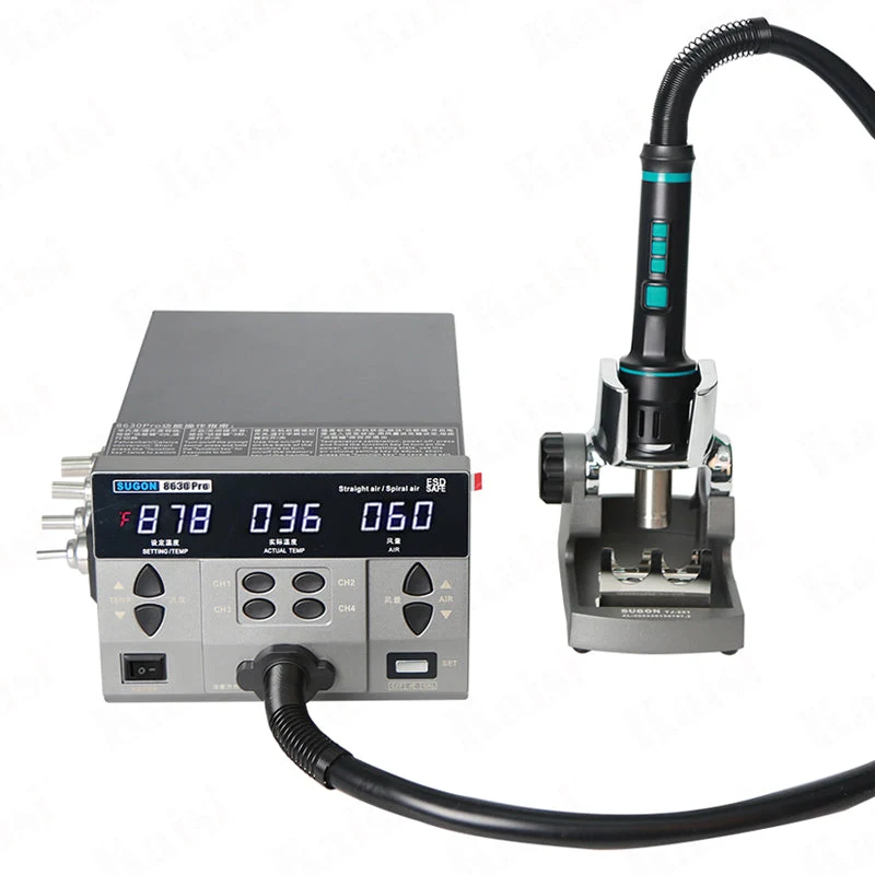 8630Pro 1300W Hot Air Gun Digital Display BGA Rework Station Curved Nozzle Welding Repair Desoldering Station