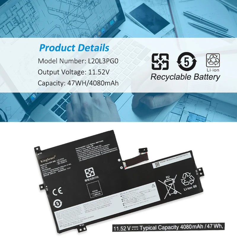 L20L3PG0 L20M3PG0 Laptop Battery For Lenovo 100w 300w 500w Gen 3 100e 300e 500e | KingSener