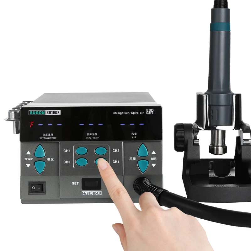 8610DX 1000W Hot Air Rework Station LED Display Lead-Free Heat Gun Microcomputer Temperature Adjustable 5nozzle
