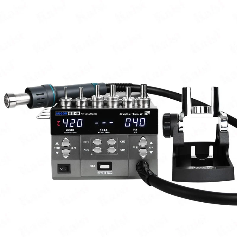1300w 8620DX Hot Air Gun Soldering Station for Mobile Phone Repair Flying Wire CPU Desoldering Station with Digital Temperature Control
