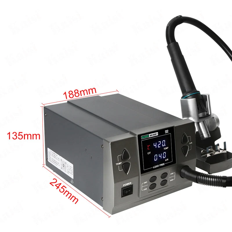 8610D+Hot Air Gun Soldering Station 1000W For Mobile Phone Repair Flying Wire CPU Desoldering Digital Temperature Control
