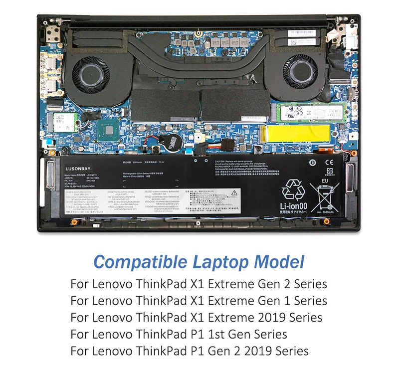 L17C4P72 Laptop Battery For Lenovo ThinkPad X1 Extreme Gen 1 2 For ThinkPad P1 1st/2nd Gen Serie | LUSONBAY