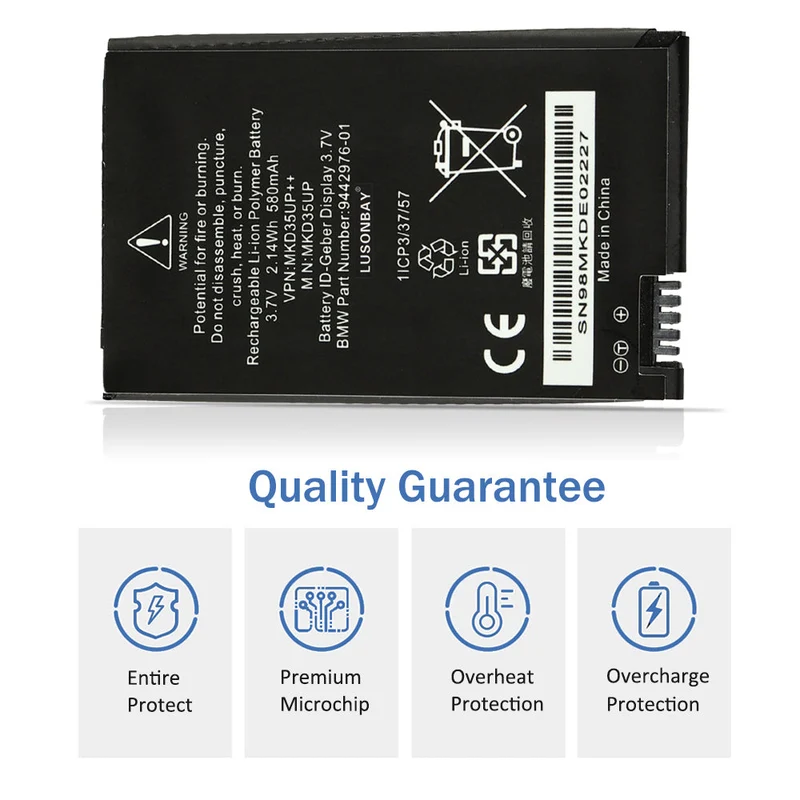 Battery for BMW Display Key | MKD35UP 5/7 Series X3 X5 X6 i8 | LUSONBAY