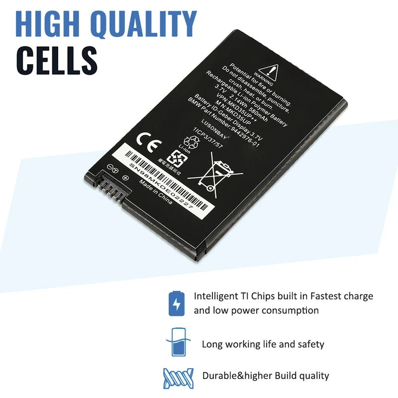 Battery for BMW Display Key | MKD35UP 5/7 Series X3 X5 X6 i8 | LUSONBAY