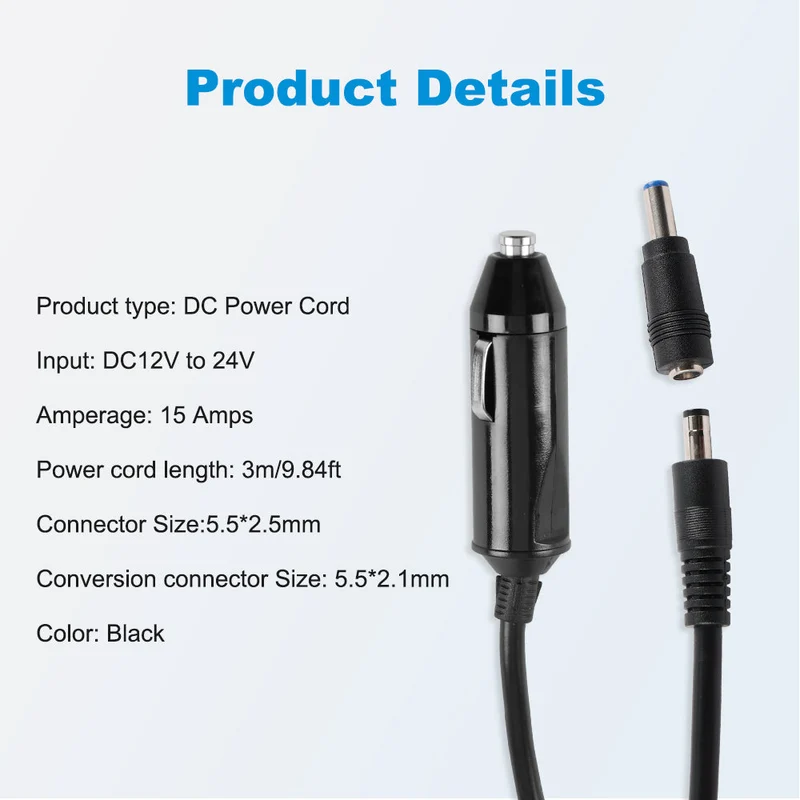 BA-306 DC Power Cord for Inogen One G3 G4 G5 Portable Oxygen Concentrator