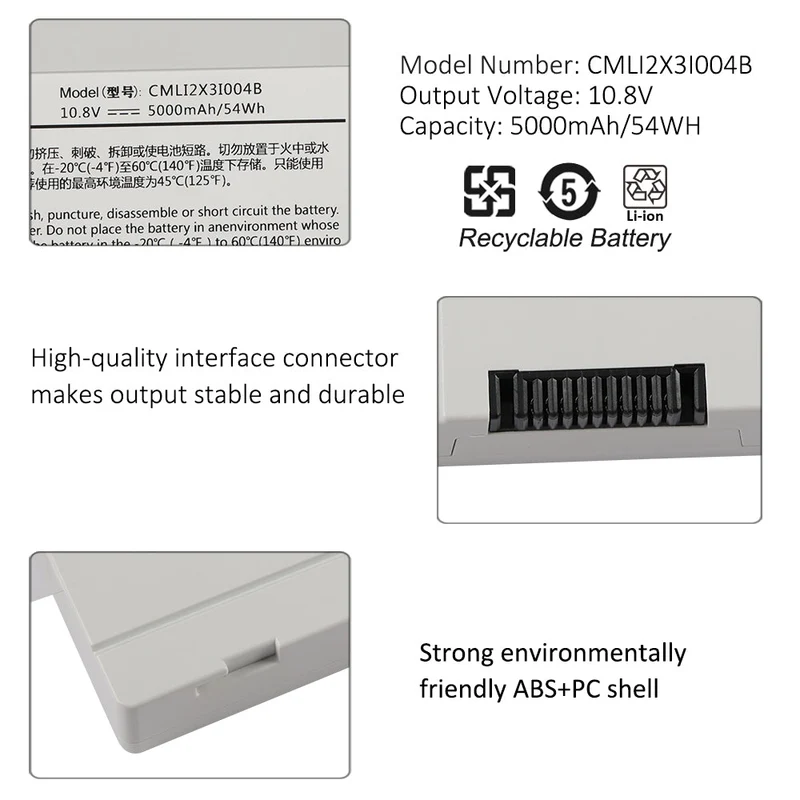 Rechargeable Li-ion Battery For Comen CMLI2X3I004B medical Battery 10.8V 5000mAh/54WH