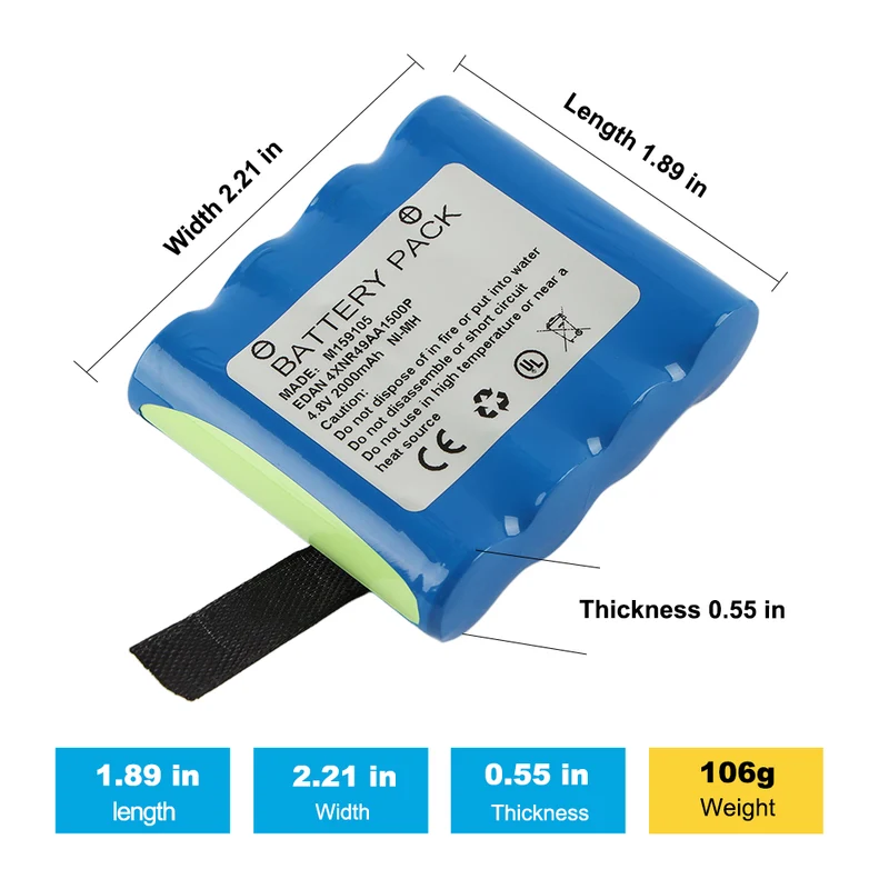 Medical Battery For EDAN 4XNR49AA1500P M159105 oximeter H100 Oximeter H100N H100B CS-01 H100 H100N H100B