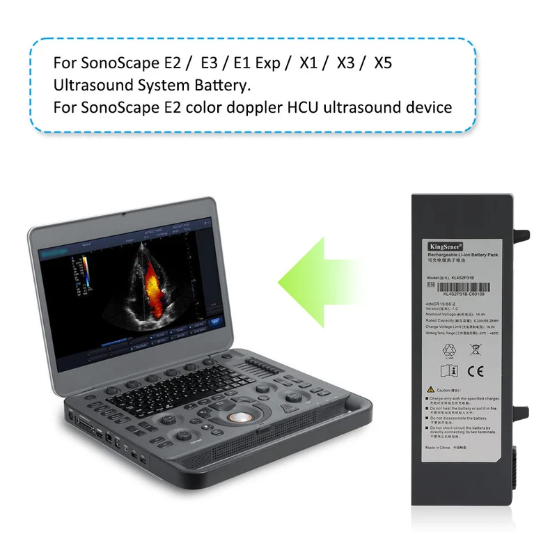 KL4S2P31B For SonoScape 41CR18/65-2 E2 E3 E1 Exp X1 X3 Ultrasound System Battery 14.4V 6.2Ah