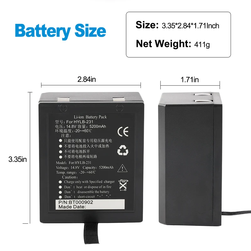 HYLB-231 For 5200mah EDAN Monitor SE-3 M8 IM9A Battery