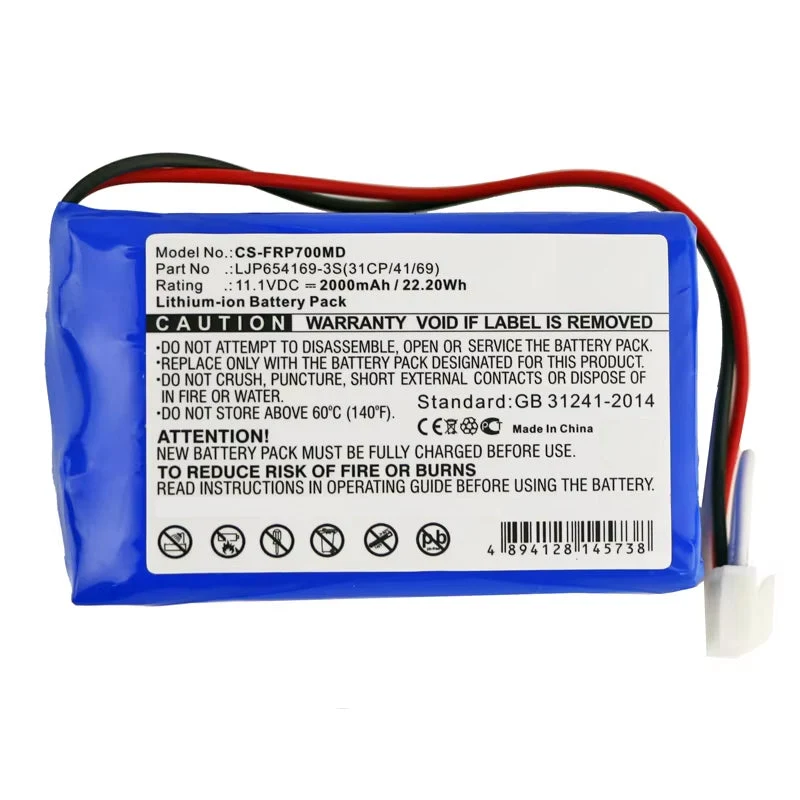Battery Replacement for Fresenius KAY0654169-3S LJP654169-3S FBALCO0059 VP7 Pumps Vp7