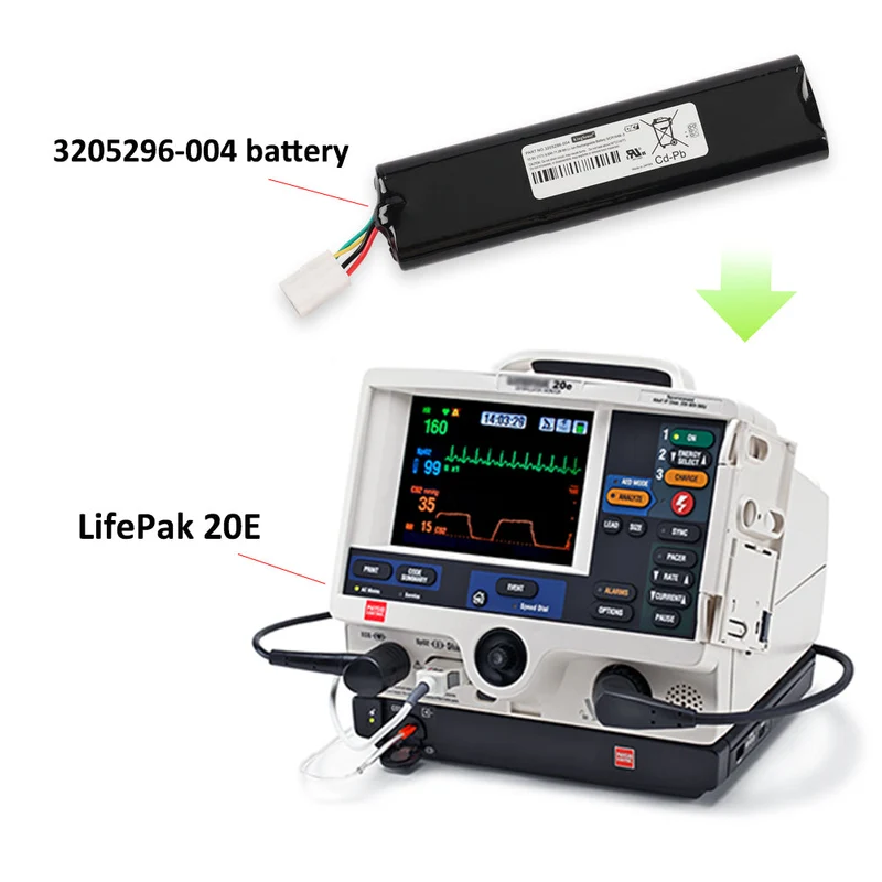 3205296-004 Li-lon Rechargeable Battery For Medtronic LifePak 20E, 11141-000112,3UR18650V-3,3205296-003,3205296-005 Defibrillator Battery