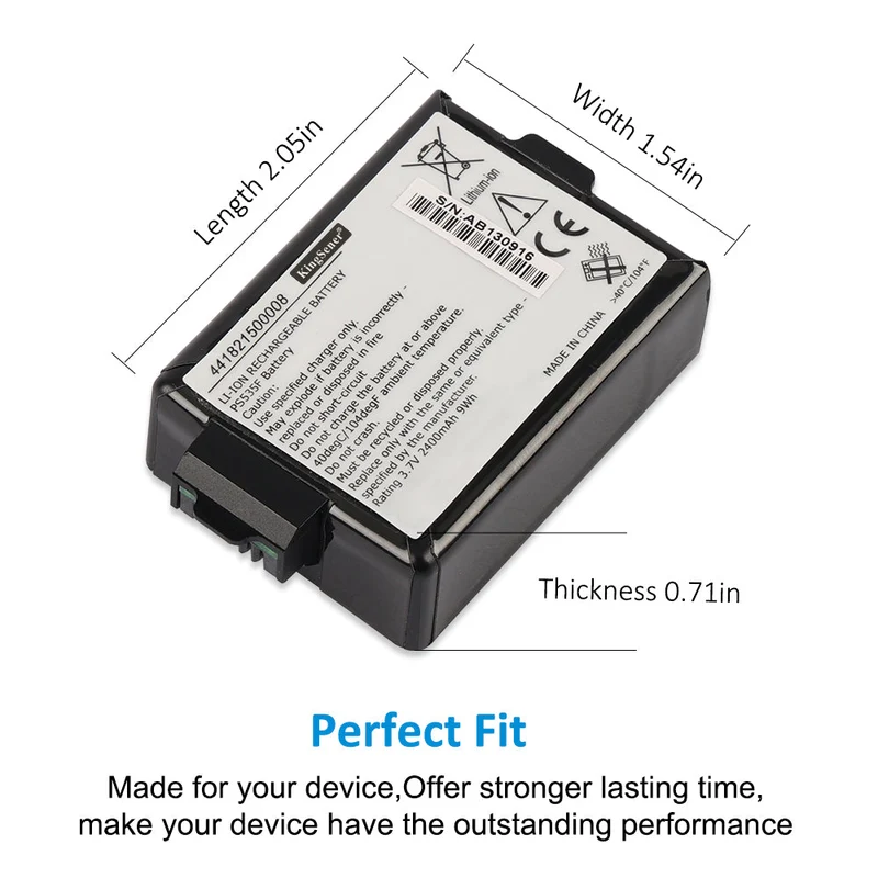 3.7V 2400mAh 9Wh 441821500008 for Getac PS535FC-1 GPS Handheld device battery