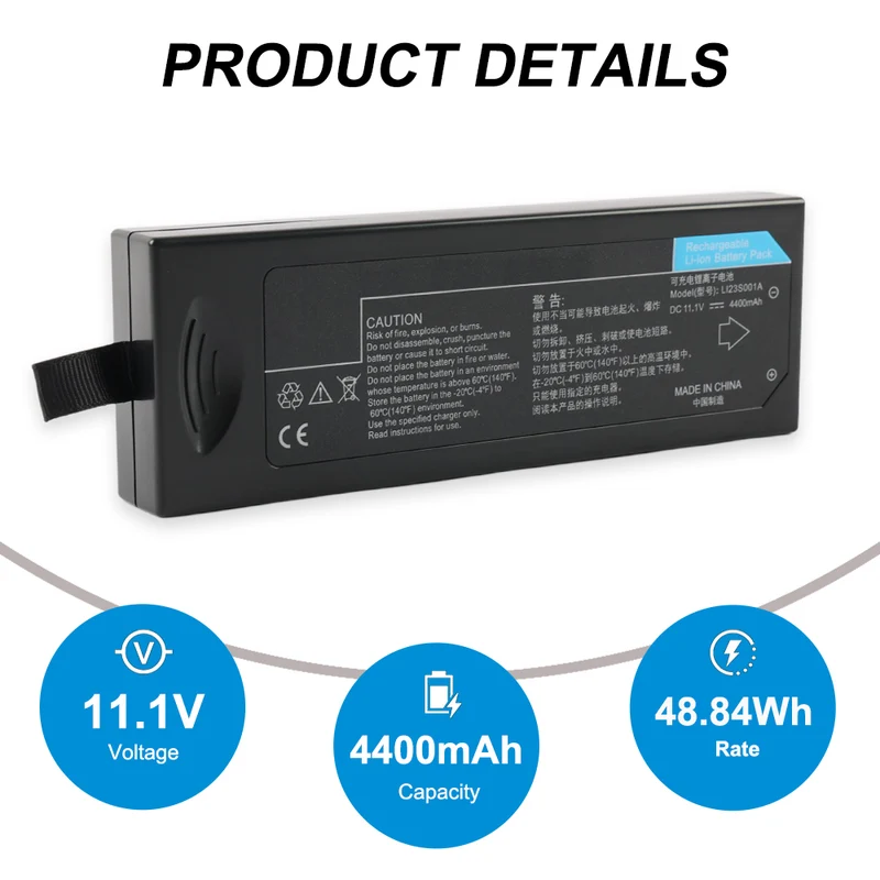 LI23S001A for Mindray VS800 VS-800 PM7000 PM8000 PM9000 Vital Signs Monitor Battery 11.1V 4400mAh