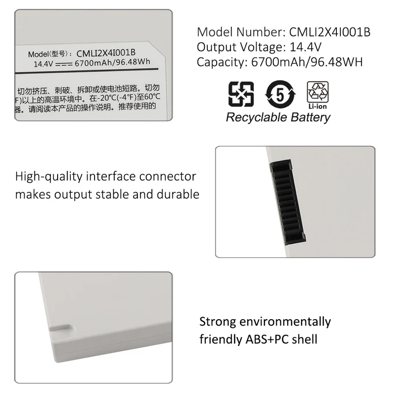 Battery For Comen CMLI2X4I001B medical Battery 6700mAh 96.48Wh 14.4V