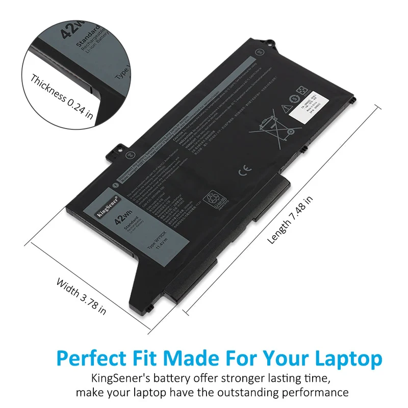 Dell Latitude 5420/5520 Replacement Battery WY9DX | 42Wh|