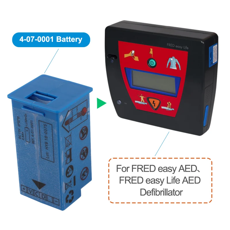 4-07-0001 HYB 18-0075 Battery for Schiller FRED EASY AED Defibrillator 2800mAh