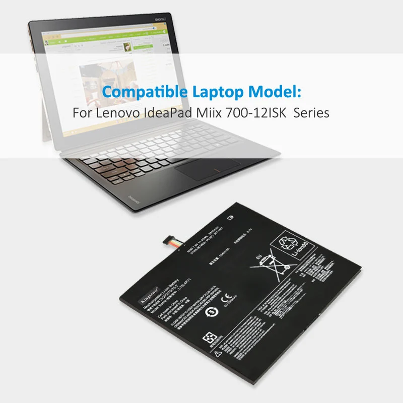 L15L4P71 40WH/5340mAh Laptop Battery For Lenovo IdeaPad Miix 700-12ISK 80QL L15C4P71 | KingSener