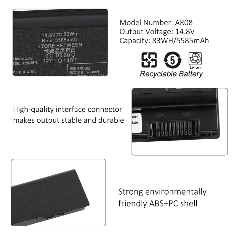 Laptop Battery For Hp ZBook 17 15 G1 G2 Mobile Workstation Series 708455-001 708456-001 707614-121 707614-141 707615-141 HSTNN-IB4H HSTNN-IB4I 1588-3003
