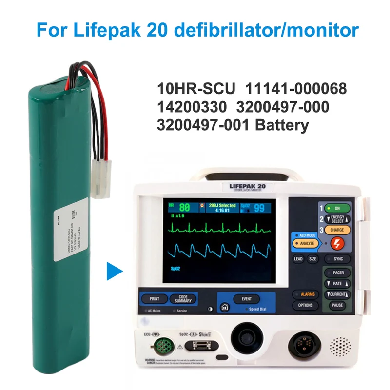 10HR-SCU 14200330 Battery For Medtronic Lifepak 20 Physio-Control Lifepak 20
