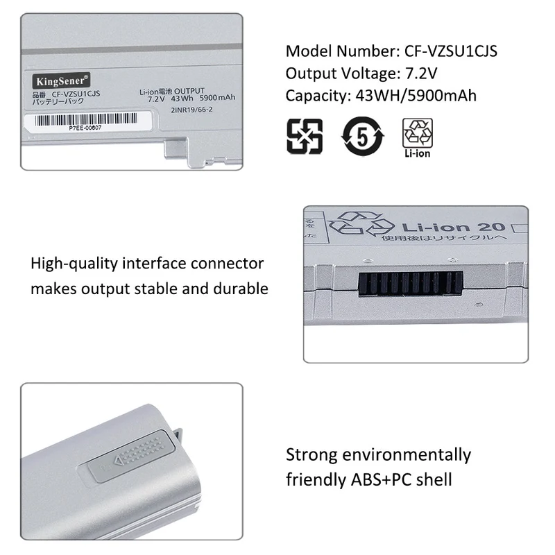 KingSener CF-VZSU1CJS Laptop battery For Panasonic CF-LV8 CF-SV7 CF-SV8 CF-LV9 CF-V2SU1CU CF-VZSU1C CF-VZSU1CU