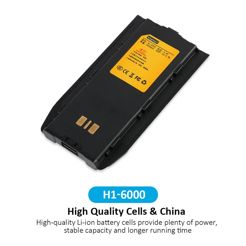 KingSener H1-6000 Li-lon Rechargeable Battery For Runbo H1 H1A H1B H1C 4G LTE Tri-proof 4W DMR PTT Analog Radio Smart Phone and Walkie Talkie