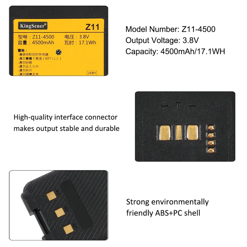 Z11-4500 Li-lon Rechargeable Battery For Runbo K1 VHF UHF DMR Digital Radio 4G LTE Smart phone and Walkie Talkie | KingSener