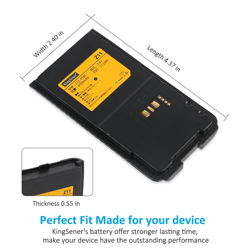 Z11-4500 Li-lon Rechargeable Battery For Runbo K1 VHF UHF DMR Digital Radio 4G LTE Smart phone and Walkie Talkie | KingSener