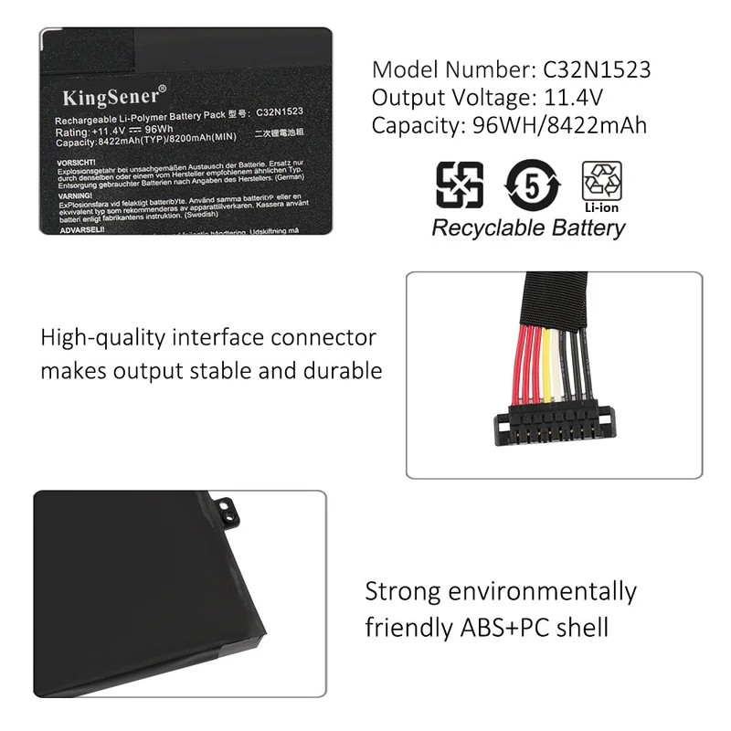 C32N1523 Laptop Battery For Asus Zenbook Pro N501L UX501VW UX501VW-FY010T UX501VW-F1020 UX501VW-FY145T UX501VW-FY010T G501VW-FI074T UX501VW-DS71T | KingSener