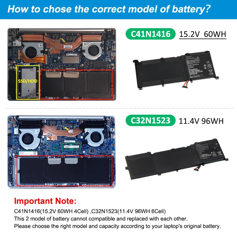 C32N1523 Laptop Battery For Asus Zenbook Pro N501L UX501VW UX501VW-FY010T UX501VW-F1020 UX501VW-FY145T UX501VW-FY010T G501VW-FI074T UX501VW-DS71T | KingSener