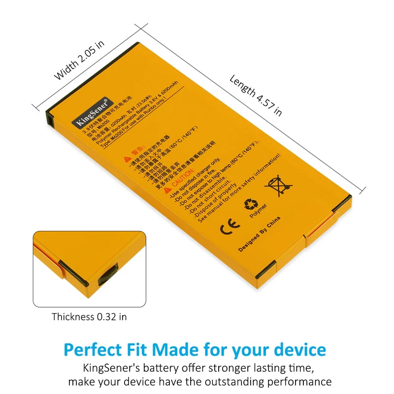 M6200 Li-lon Rechargeable Battery For Runbo M1 DMR Waterproof 4G Zello PTT Smart phone and Walkie Talkie | KingSener