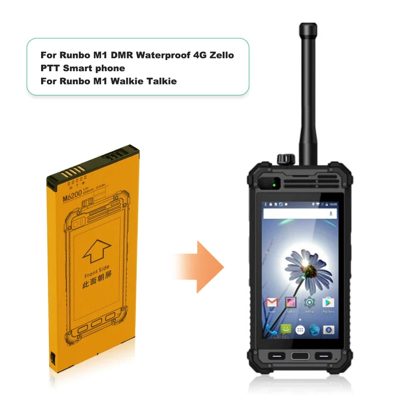 M6200 Li-lon Rechargeable Battery For Runbo M1 DMR Waterproof 4G Zello PTT Smart phone and Walkie Talkie | KingSener