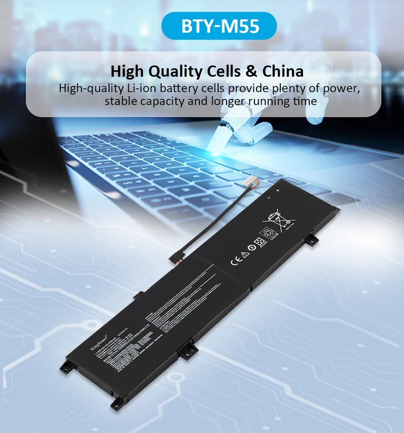 BTY-M55 Laptop Battery For MSI Alpha 15 A4DEK B5EEK B5EX 17 B5EEK Pulse 15 B13VFK B13VGK Katana GF66 11UG Pulse GL66 GL76 12UGK 12UGSZOK 12UGSZK 12UGOK | KingSener